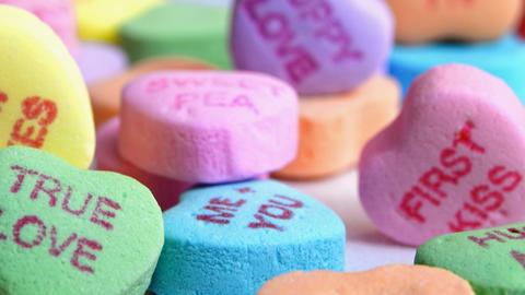 valentines day heart candies with sweet messages