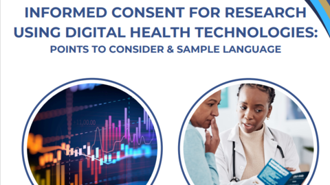NIH Consent Resource - image of computer screen and image of medical professionals conferring